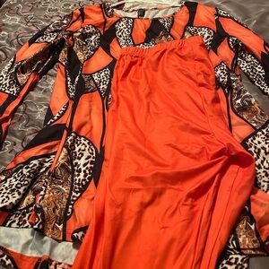 Orange Animal Print Dress
